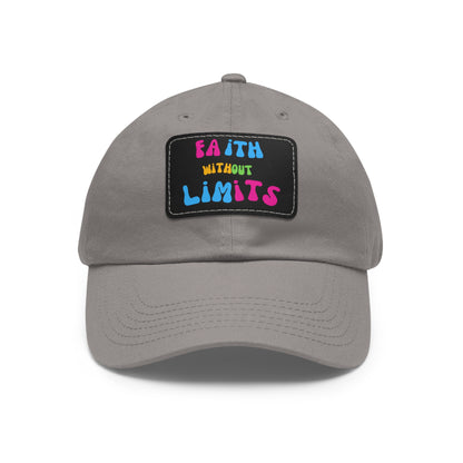 "WITHOUT LIMITS" Dad Hat with Leather Patch (Rectangle)