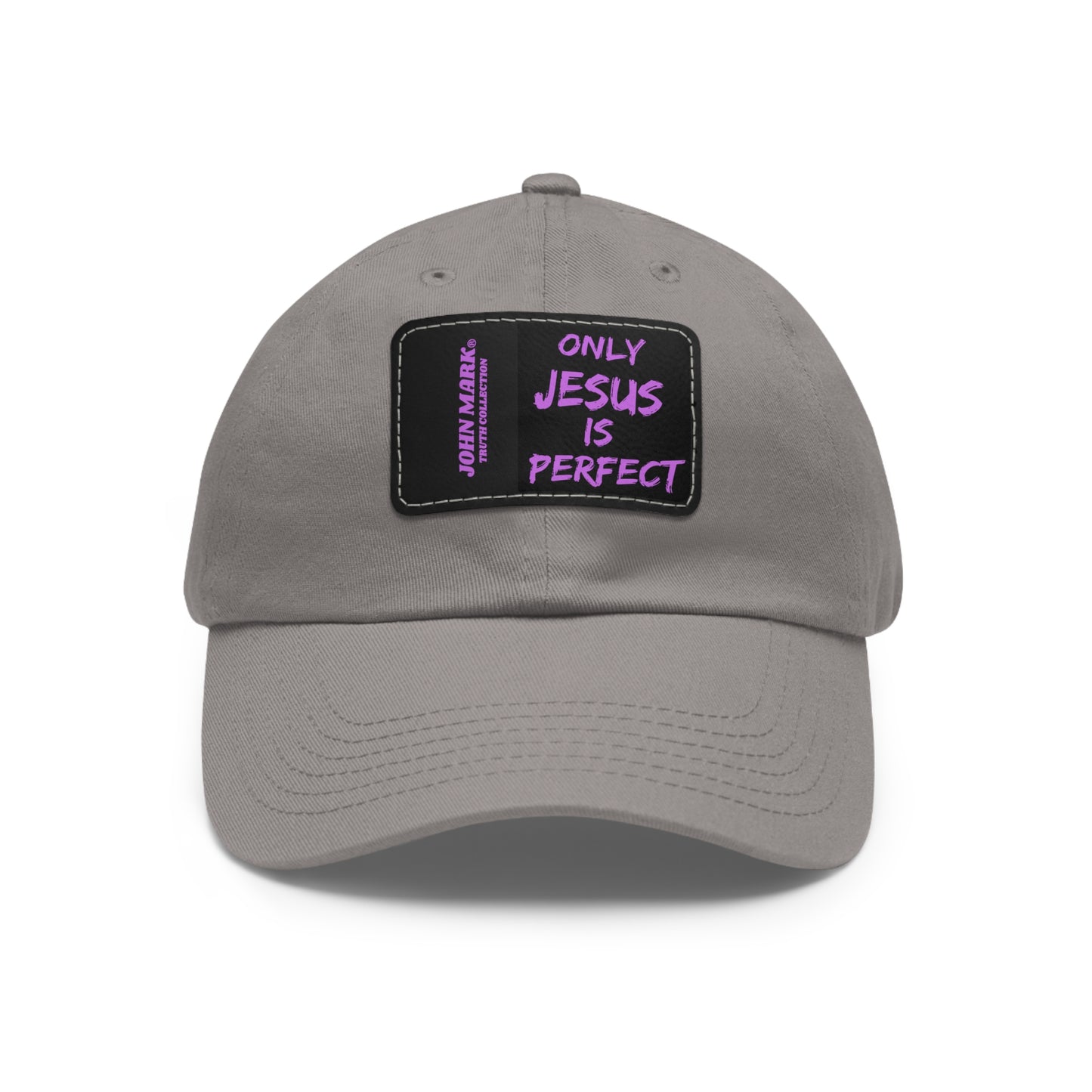 "ONLY JESUS" Dad Hat with Leather Patch (Rectangle)