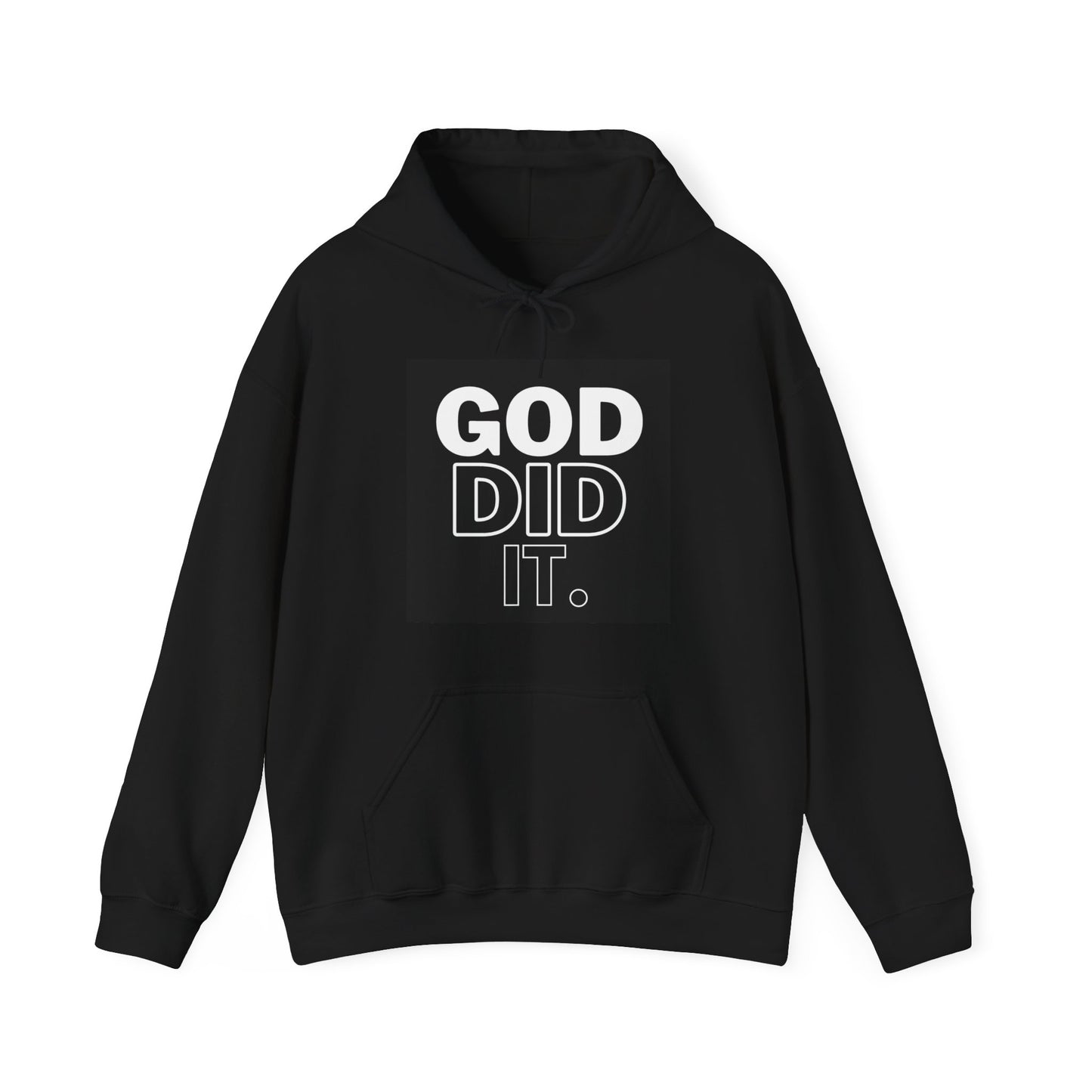 "GOD DID IT" Box Print Hoodie