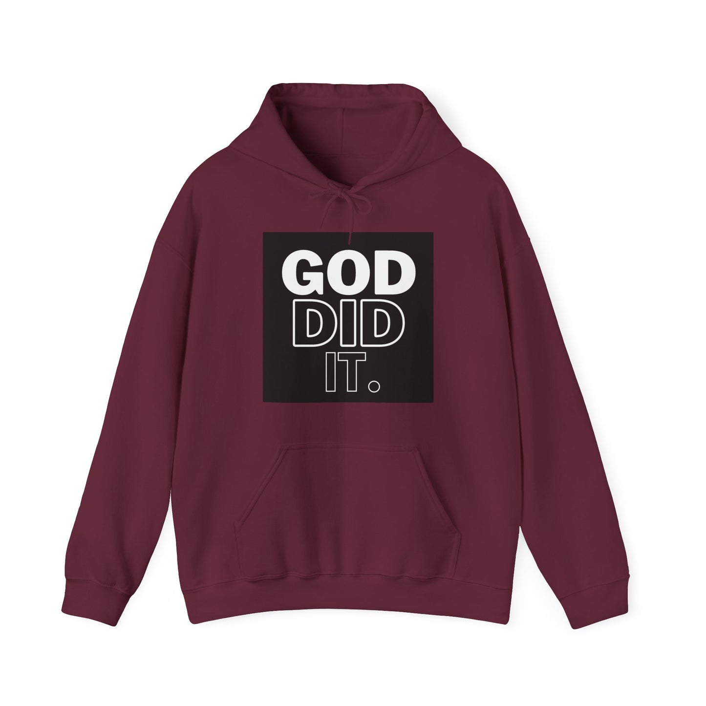 "GOD DID IT" Box Print Hoodie