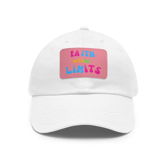 "WITHOUT LIMITS" Dad Hat with Leather Patch (Rectangle)