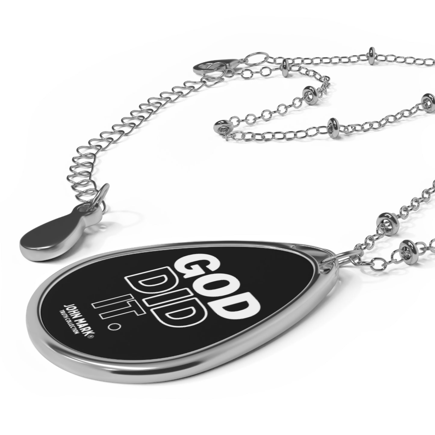 "GOD DID IT" Oval Necklace